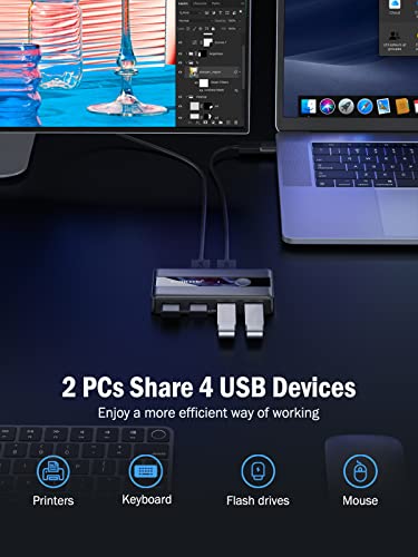 USB-Switch Lemorele USB 3.0 Switch, 4 Ports USB Share USB Switch