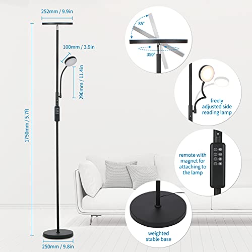 Deckenfluter Tomshine Stehlampe LED Dimmbar 30W