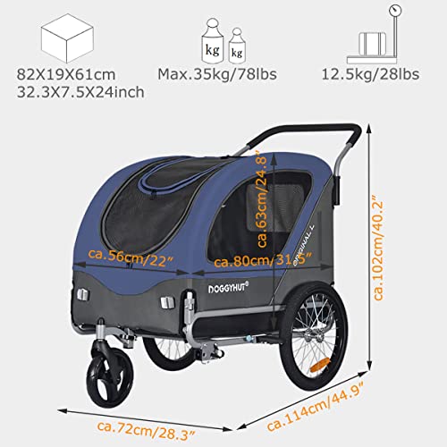 Hundebuggy Doggyhut Original Large Fahrradanhänger 2 in 1