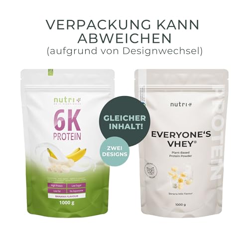 Eiweißpulver Nutri + Proteinpulver Banane 1 kg – 83% Eiweiß Pulver