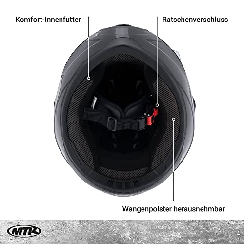 Motorradhelm MTR S-5 Integralhelm, ECE Zertifiziert