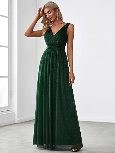 Abendkleid Ever-Pretty Damen V-Ausschnitt Ärmellos Hohe Taille