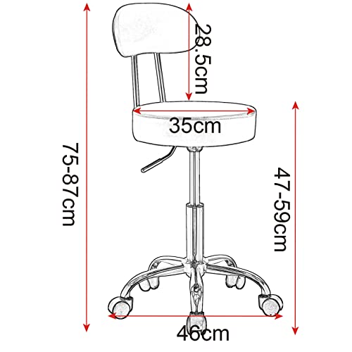 Rollhocker WOLTU ® 1 Stück Arbeitshocker Drehhocker Drehstuhl