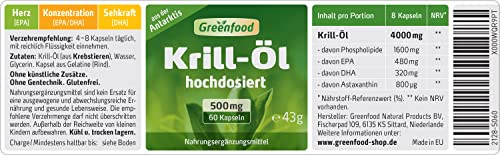 Krillöl Greenfood Krill-Öl, 500 mg, 60 Kapseln, hochdosiert