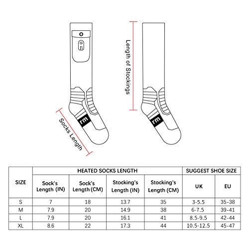 Beheizbare Socken DR. WARM Herren Damen, 7,4V 3000MAH