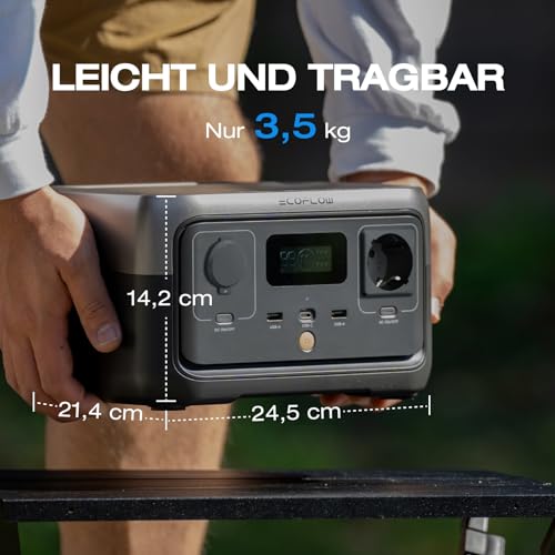 Powerbank mit Steckdose EF ECOFLOW Tragbare Powerstation RIVER 2