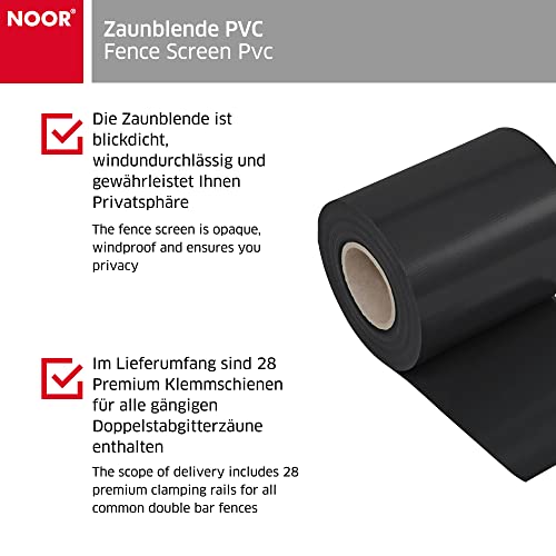 Sichtschutzstreifen NOOR Zaunblende PVC Blickdicht 630 g/m²