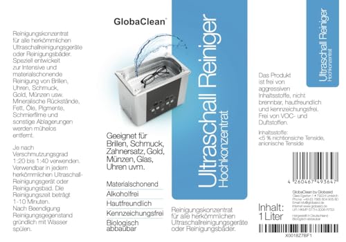 Ultraschallreiniger-Flüssigkeit GlobaClean Ultraschallreiniger