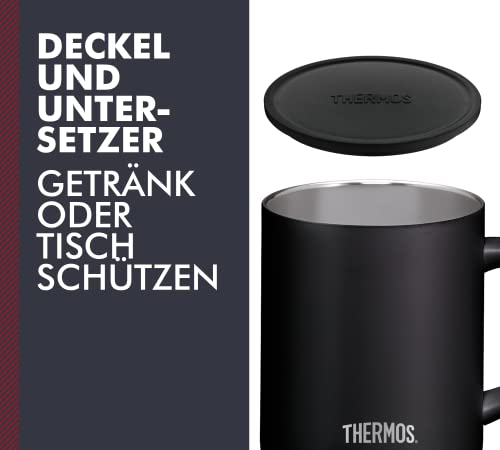 Edelstahlbecher Thermos Longlife Cup 350ml, Tasse Edelstahl schwarz