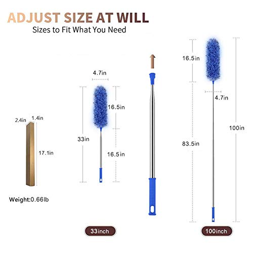 Staubwedel Kelursien Teleskop Waschbar – 254 cm lang ausziehbar