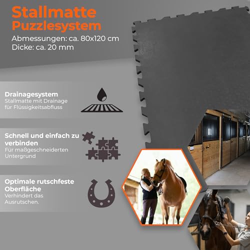 Stallmatten Pferde Vivol Gummi Stallmatte, Puzzlesystem, 80 x 120