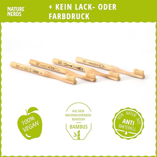 Bambus-Zahnbürste NATURE NERDS im Set (4er Pack)