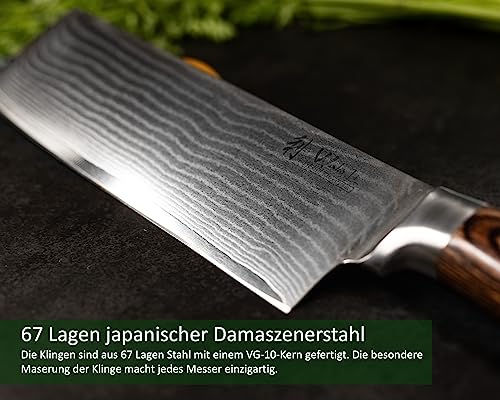Damast-Küchenmesser Wakoli EDIB Damastmesser Nakiri Messer