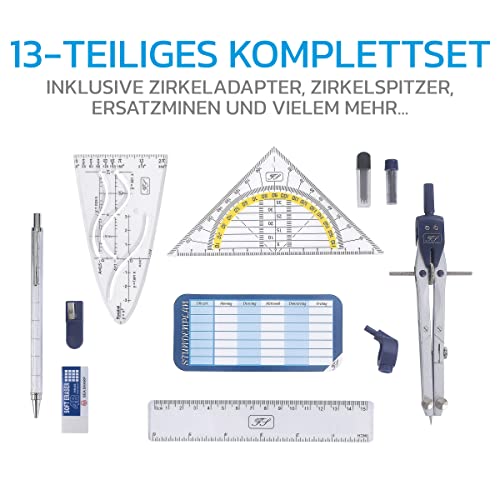 Zirkel Facile Scriptum Hochwertiges Set, 13-teilig