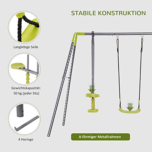 Doppelschaukel HOMCOM Kinderschaukel Gartenschaukel