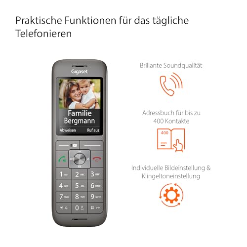 IP-Telefon Gigaset CL660HX, design DECT-Mobilteil mit Ladeschale