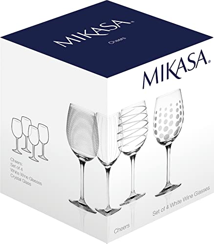 Weißweingläser MIKASA Cheers Kristall im Set, 4 Stück, 450 ml