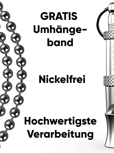 Hundepfeife ENERO ® aus Metall, Hochfrequenz (hörbar)