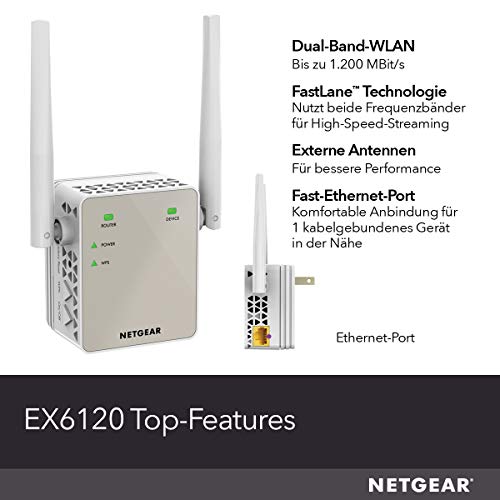 WLAN-Repeater Netgear WLAN Repeater EX6120 WLAN Verstärker