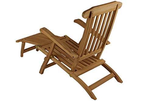 Deckchair Teak Divero Nexos Liegestuhl eleganter Deckchair Florentine