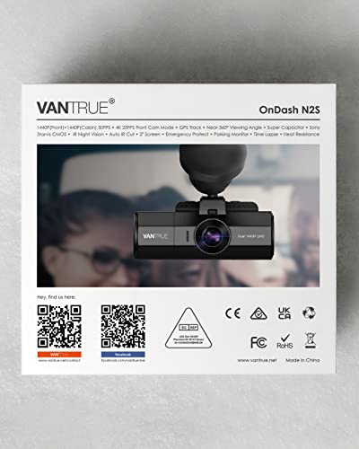 Autokamera VANTRUE N2S 4K Dashcam Auto Dual 1440P