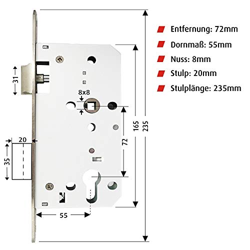 Türschloss FELGNER Profilzylinder Tür-Einsteckschloss