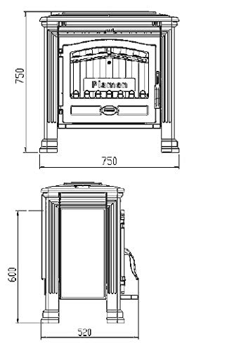 Dauerbrandofen Plamen EEK A+ Gusskaminofen Tena mit 9,5kW