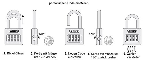 Zahlenschloss ABUS 160/50HB50 Vorhängeschloss