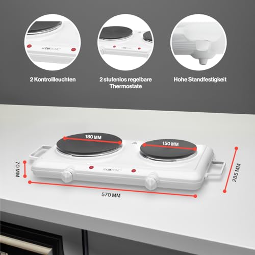 Doppelkochplatte Clatronic ® für Camping, Küche oder Büro