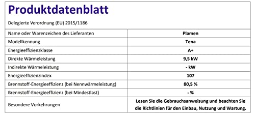 Dauerbrandofen Plamen EEK A+ Gusskaminofen Tena mit 9,5kW