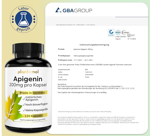 Pflanzliche Beruhigungsmittel plantomol 200mg Apigenin Kapseln