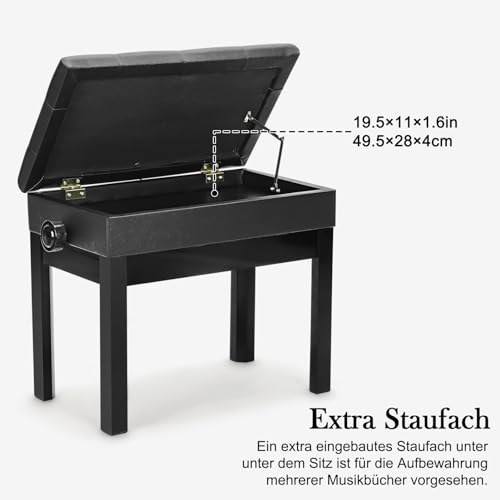 Pianobank YORKING Klavierhocker Klavier Piano Sitzbank