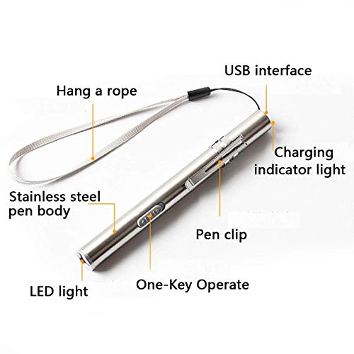 Stiftlampe Garberiel 3 Stück USB Mini Taschenlampe wasserdicht