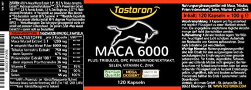 Testosteron-Booster Tostoron MACA 6000 der TURBO-LADER®