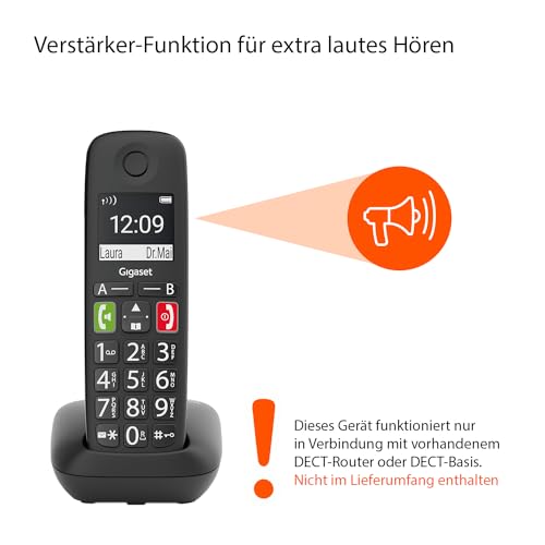 Seniorentelefon Gigaset E290HX – DECT-Mobilteil mit Ladeschale