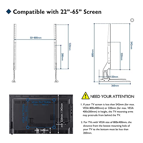 TV-Ständer BONTEC Universal TV Standfüße für LCD LED 22-65 Zoll