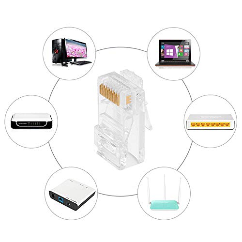 RJ45-Stecker WJUAN 20 Stück Cat5 RJ45 Stecker