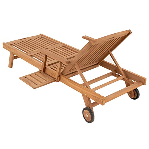 Deckchair Teak Sonlex Sonnenliege Gartenliege Relax-Liege Teak-Holz