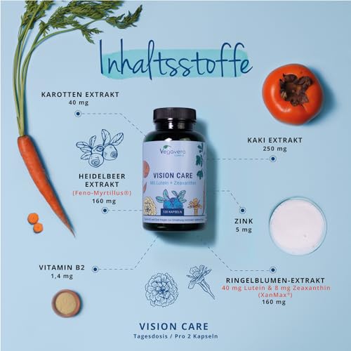 Augenvitamine Vegavero VISION CARE ® Lutein & Zeaxanthin