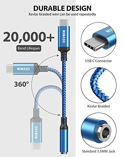 USB-C-Klinke-Adapter Nimaso USB C zu 3.5mm Klinke,USB C Aux Adapter