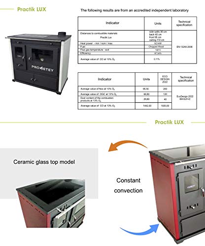 Dauerbrandofen Prometey Kaminofen mit Backfach und Herdplatte