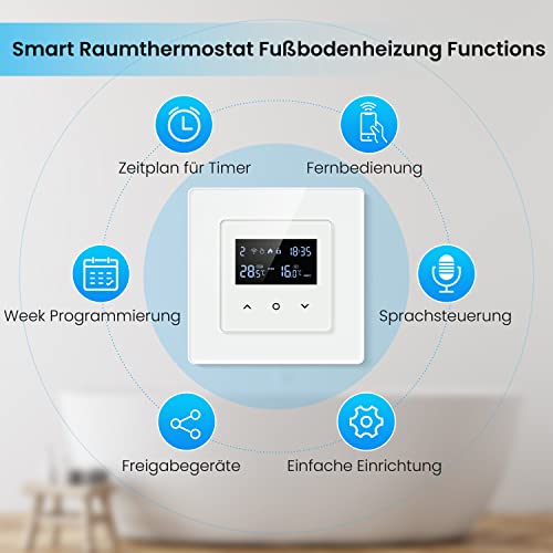 Raumthermostat Fußbodenheizung AVATTO Smart WiFi Wasser