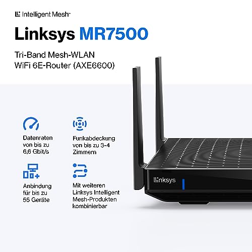 WiFi-6-Router Linksys Hydra Pro 6E Tri‑Band WiFi-6E-Mesh-Router