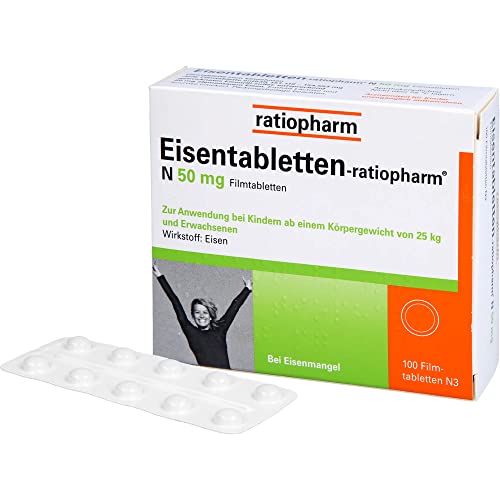 Eisentabletten Ratiopharm, N 50 mg Filmtabletten, 100 St