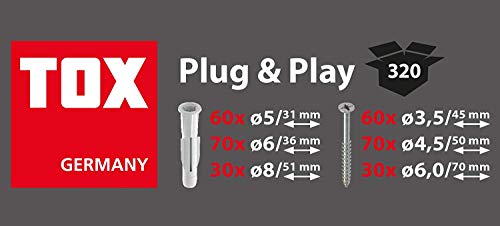 Dübel TOX Sortimentskoffer Plug & Play Set mit Allzweck TRIKA