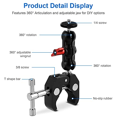 Klemmstativ Orlegol 10 Zoll Magic Arm + Große Super Clamp