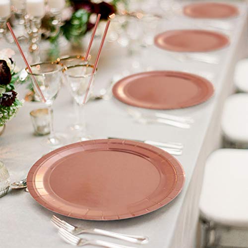 Pappteller iZoeL 60 STK 9″ Partyteller Rosegold Stabile