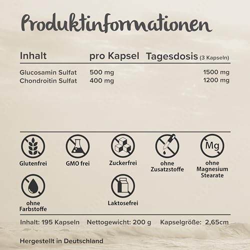 Gelenkkapseln Surpresa Natural Glucosamin Chondroitin hochdosiert