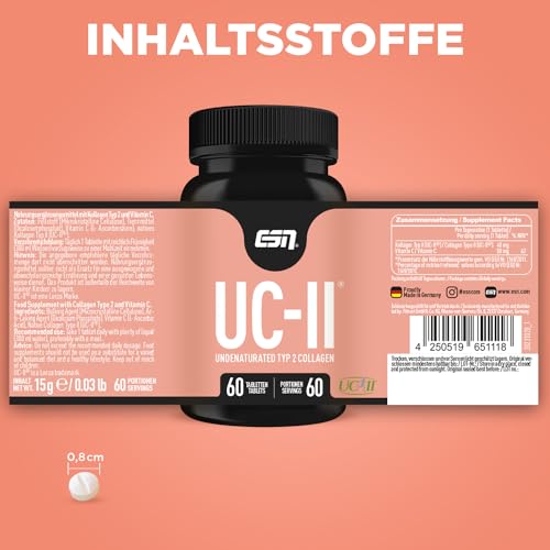 Kollagen-Kapseln ESN UC-II Collagen Typ 2, 60 Kollagen Tabletten