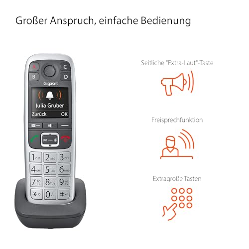 IP-Telefon Gigaset E560HX, DECT-Mobilteil mit Ladeschale